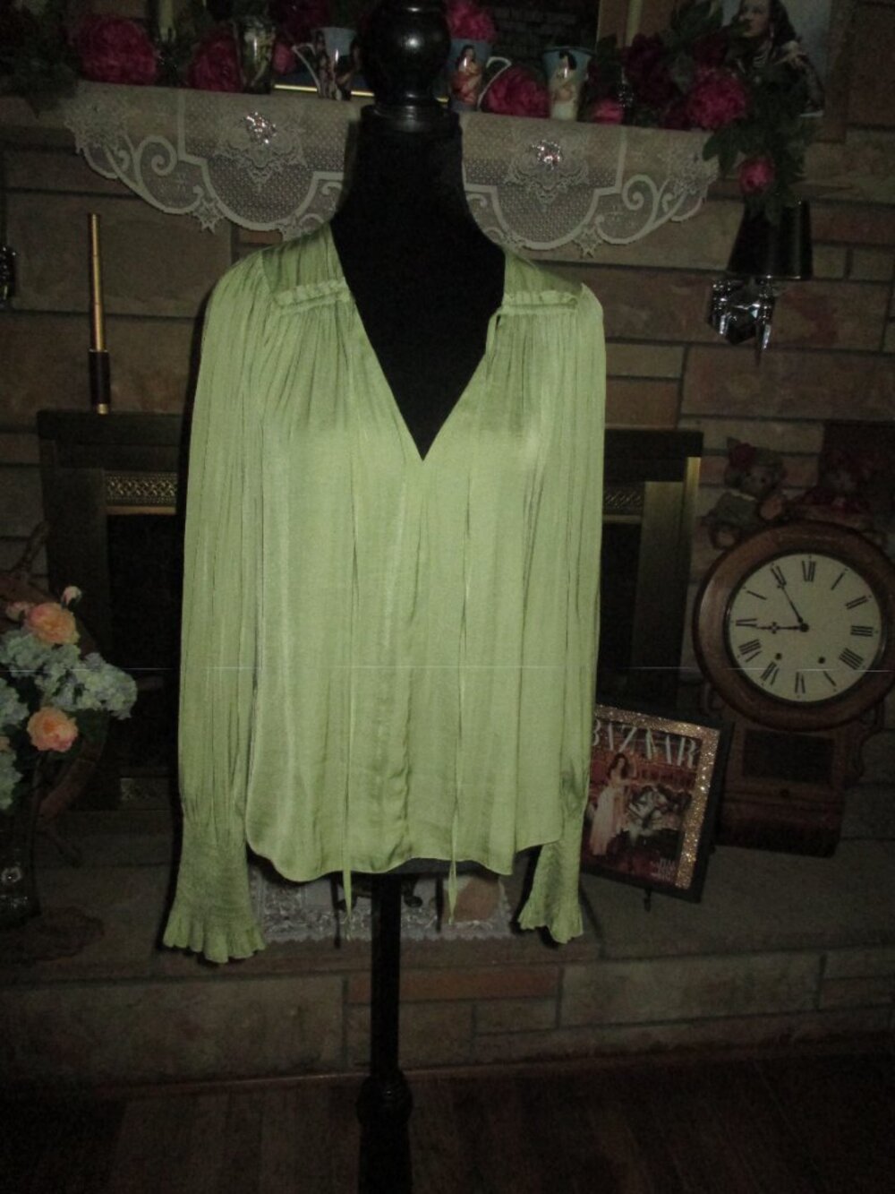 Rebecca Taylor Tie Front Peasant Blouse